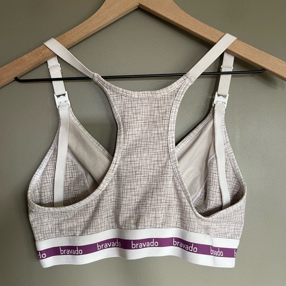 Bravado Designs Original Nursing Bra Crosshatch Grey Sz Medium Wireless Bralette - Picture 11 of 16